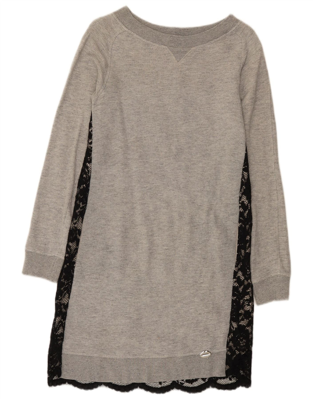 Denny Rose Dame Langærmet Jumper Kjole IT 42 Medium Grey Floral
