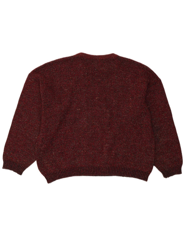 North Lands Dame Crew Neck Jumper Sweater IT 52 2XL Burgundy Geometric