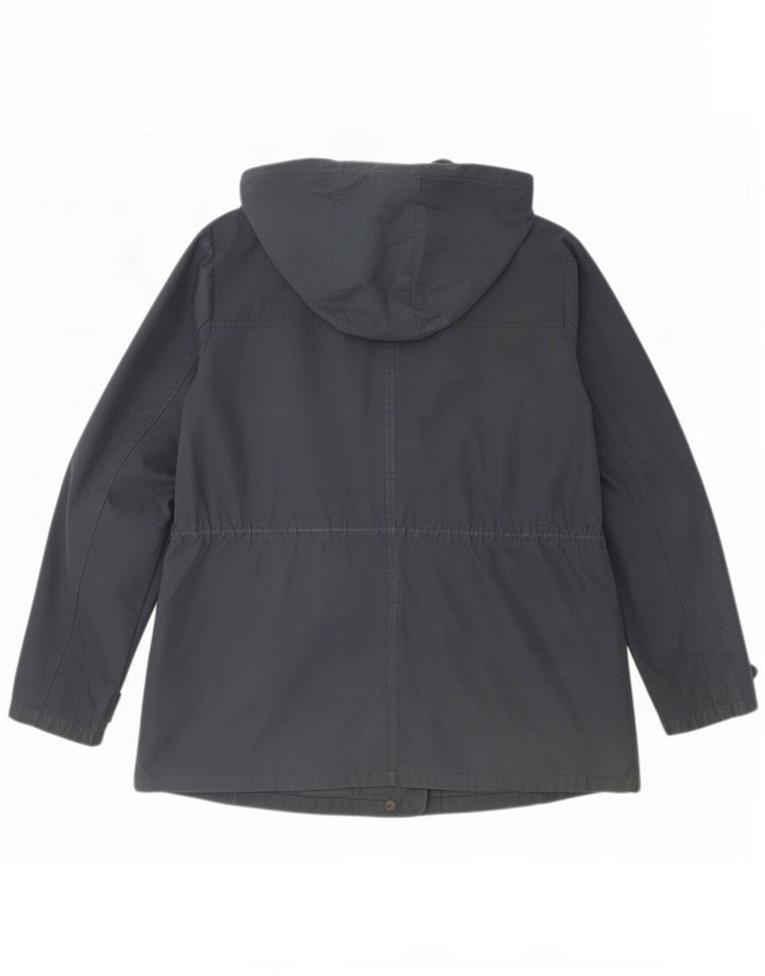 Fat Face Dame Hætte Vokset Bomuldsjakke UK 12 Medium Navy Blue Polyester