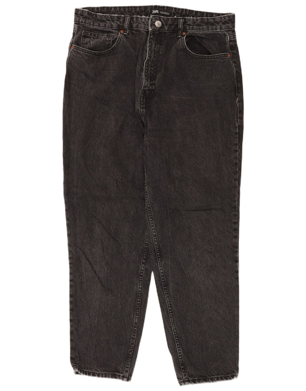 Zara Womens Tapered Jeans EU 46 2XL W36 L28 Sort Bomuld