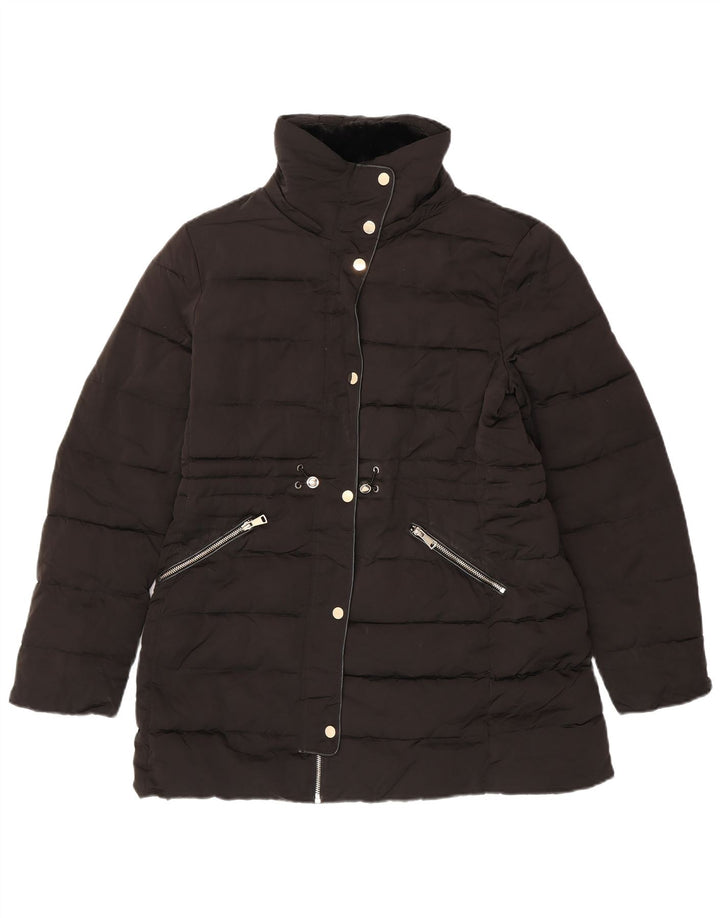 Zara Womens Polstret Frakke UK 16 Large Black