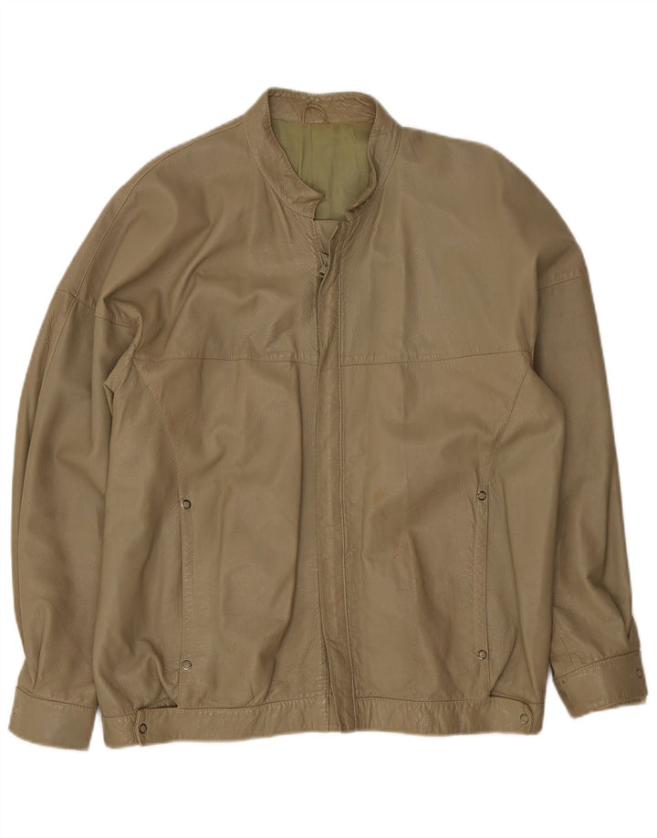 Vintage herre læderjakke UK 38 Medium Khaki