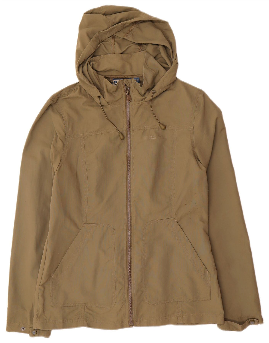 Mountain Warehouse Dame Hooded Utility Jacket UK 12 Medium Khaki Nylon