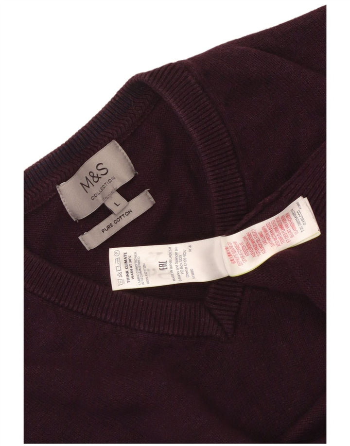 Marks & Spencer Herre V-hals sweater Stor lilla bomuld
