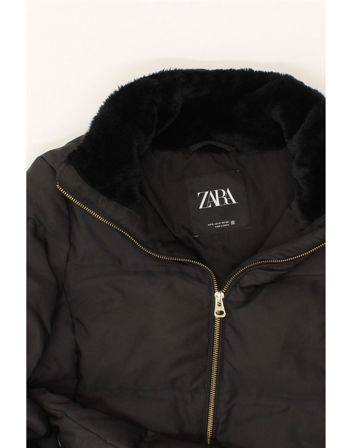 ZARA Womens Padded Jacket UK 10 Small Black Polyester Vintage Zara and Second-Hand Zara from Messina Hembry 