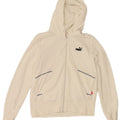 PUMA Womens Graphic Oversized Zip Hoodie Sweater UK 10 Small Off White