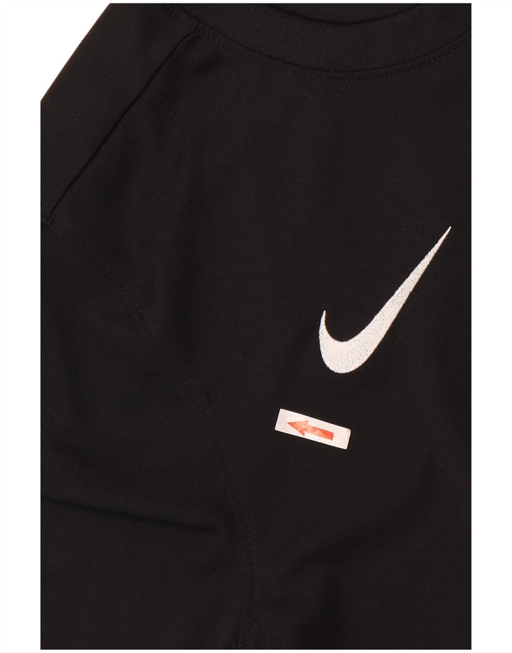 Nike Herre Dri Fit Slim T-Shirt Top Lille Sort Polyester