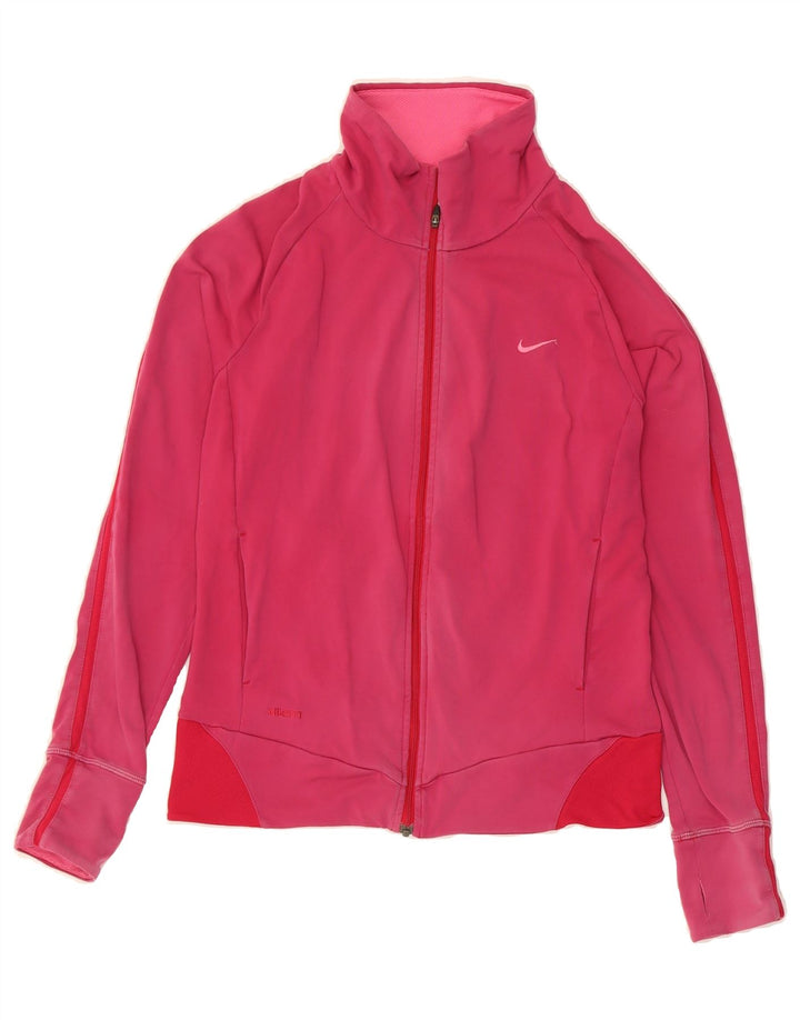 NIKE Womens Tracksuit Top Jacket UK 10/12 Medium Pink Polyester Vintage Nike and Second-Hand Nike from Messina Hembry 