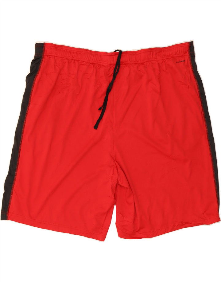 REEBOK Mens Sport Shorts 2XL Red Colourblock Polyester Vintage Reebok and Second-Hand Reebok from Messina Hembry 