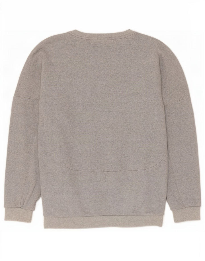 Adidas Womens Graphic Oversized Sweatshirt Jumper UK 14 Medium Grey Bomuld