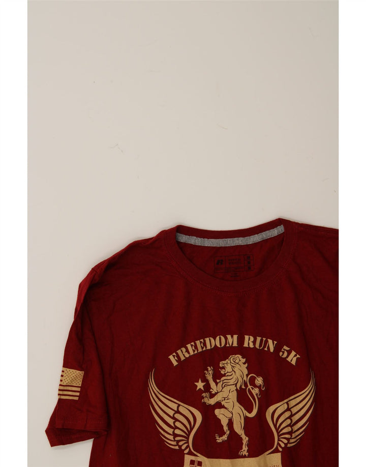 RUSSELL ATHLETIC Mens Graphic T-Shirt Top Medium Red Vintage Russell Athletic and Second-Hand Russell Athletic from Messina Hembry 