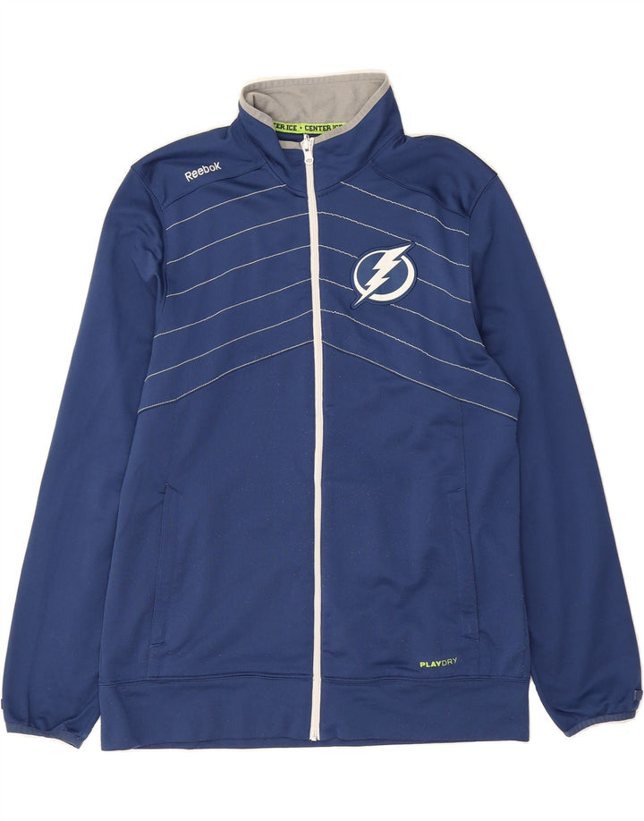 REEBOK Mens Tampa Tracksuit Top Jacket Large Blue Polyester Vintage Reebok and Second-Hand Reebok from Messina Hembry 