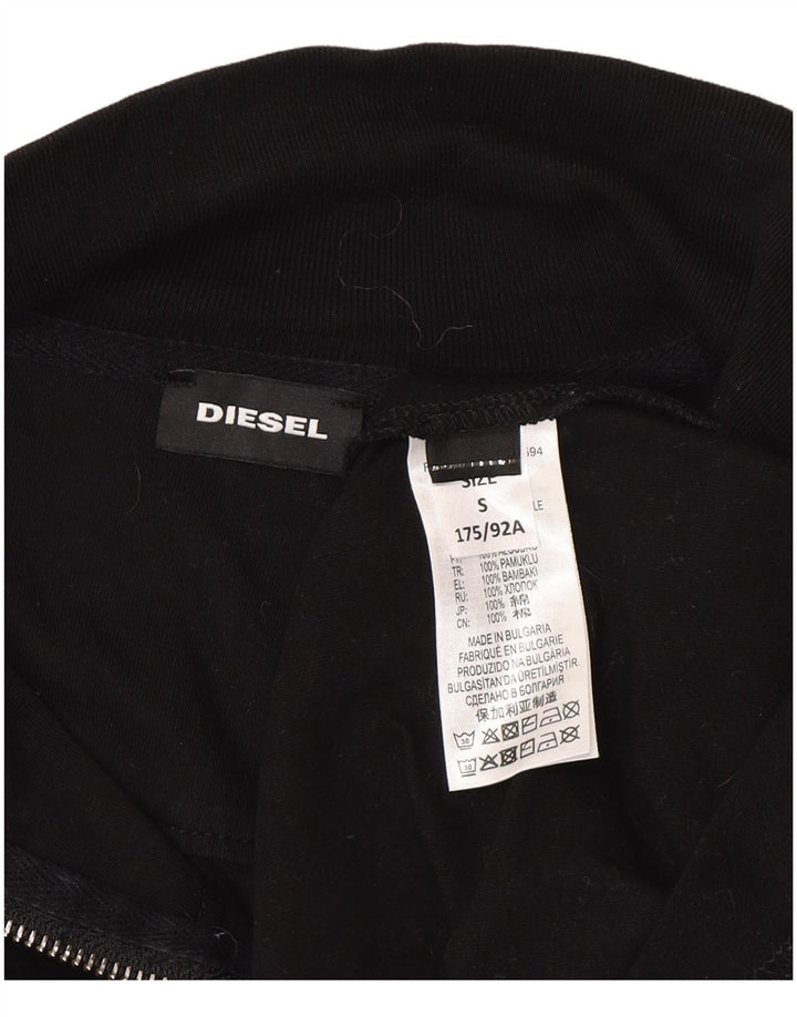 Diesel Herre grafisk lynlås-hals sweater lille sort bomuld