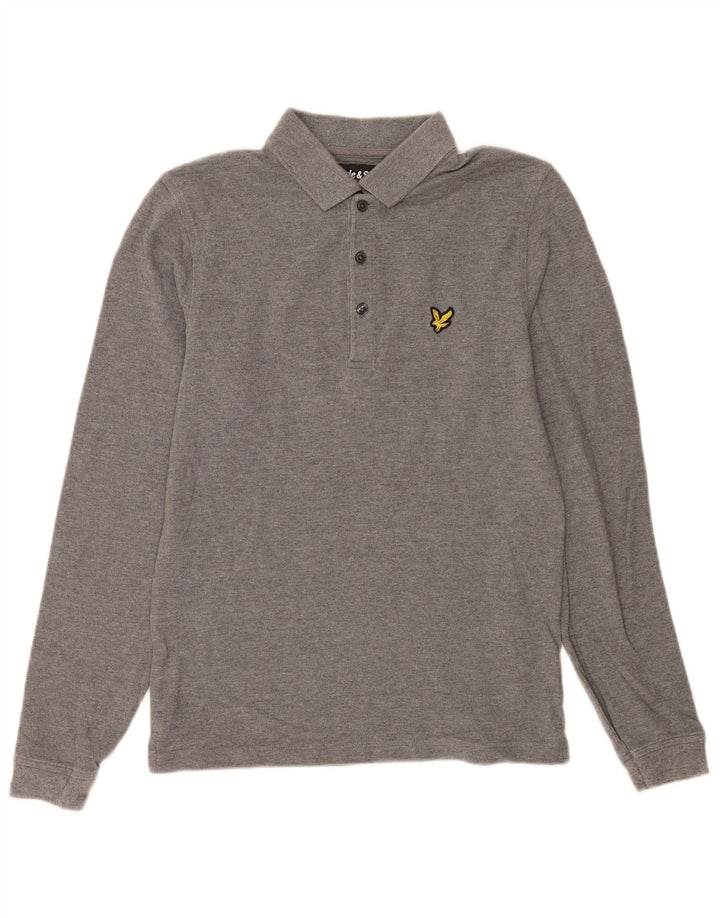 Lyle & Scott Langærmet poloskjorte til mænd, lille grå bomuld