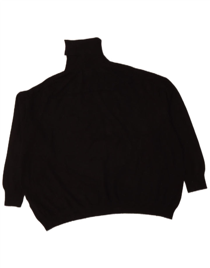 Zara Dame Oversized Roll Neck Jumper Sweater UK 14 Medium Black Viscose