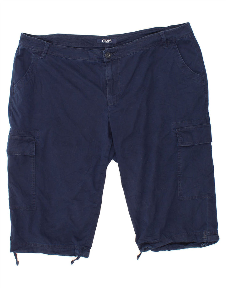 CHAPS Womens Cargo Shorts US 18 2XL W40  Navy Blue Cotton Vintage Chaps and Second-Hand Chaps from Messina Hembry 