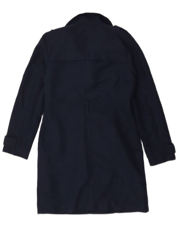 Marks & Spencer Trench Coat til kvinder UK 8 Small Navy Blue Polyester