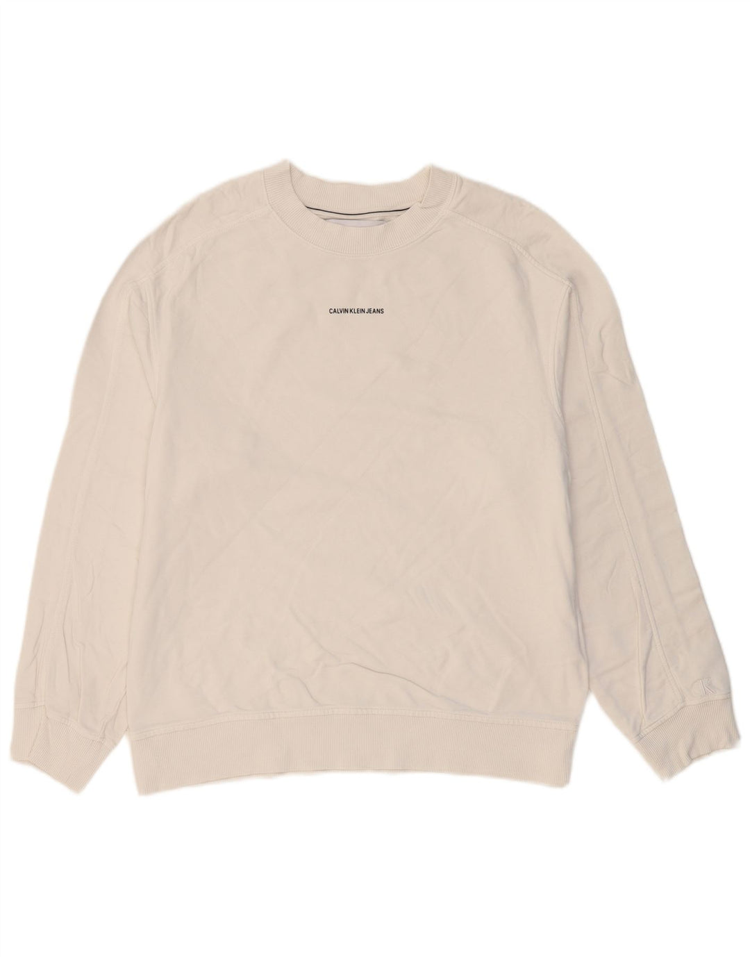 CALVIN KLEIN JEANS Sweatshirt til mænd Medium Hvid Bomuld