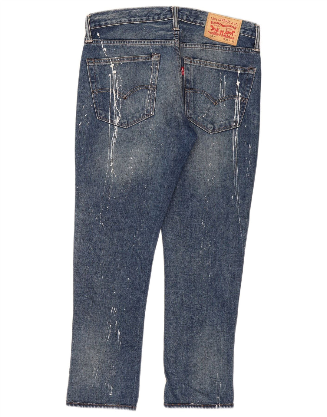 Levi's Womens 527 Distressed Slim Jeans W32 L28 Blå Bomuld