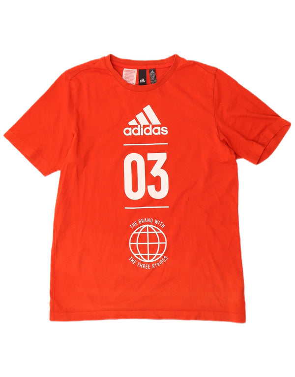 ADIDAS drenge grafisk t-shirt top 15-16 år orange bomuld