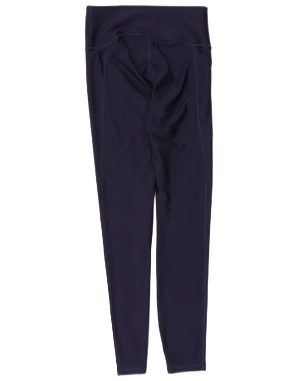 Under Armour Womens Leggings UK 8 Small Navy Blue Polyester