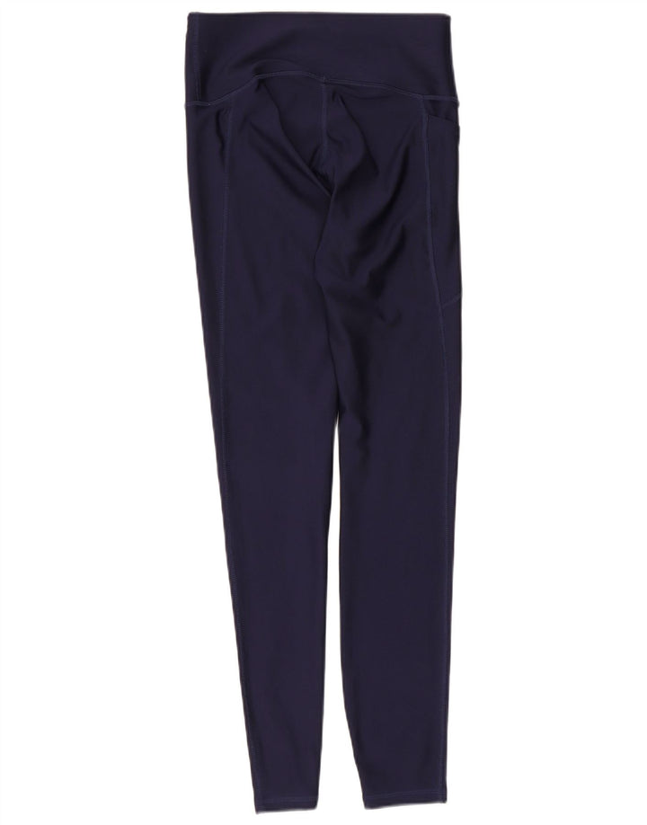 Under Armour Womens Leggings UK 8 Small Navy Blue Polyester