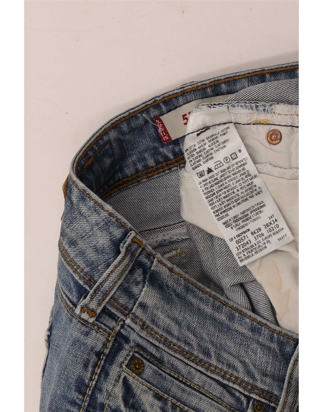 Levi's Dame 571 Slim Jeans W28 L34 Blå Bomuld