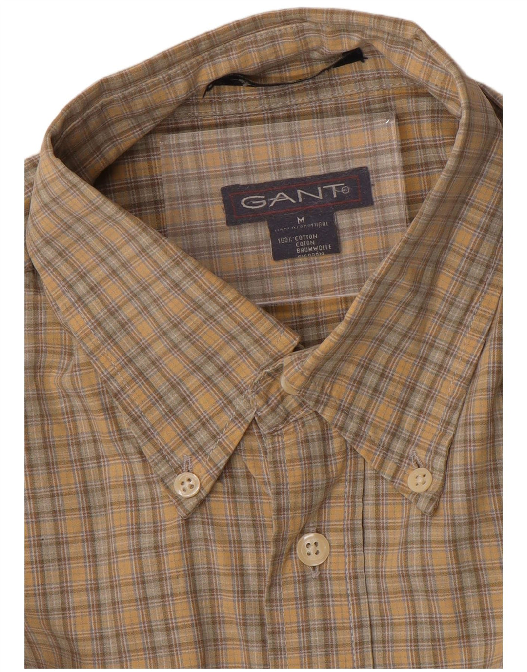 Gant herreskjorte medium beige ternet bomuld