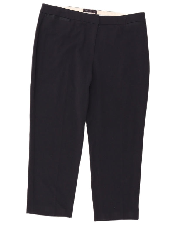 Marks & Spencer lige croppede bukser til kvinder UK 18 XL W38 L25 Marineblå