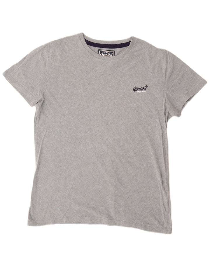 Superdry T-shirt top til mænd, stor grå bomuld