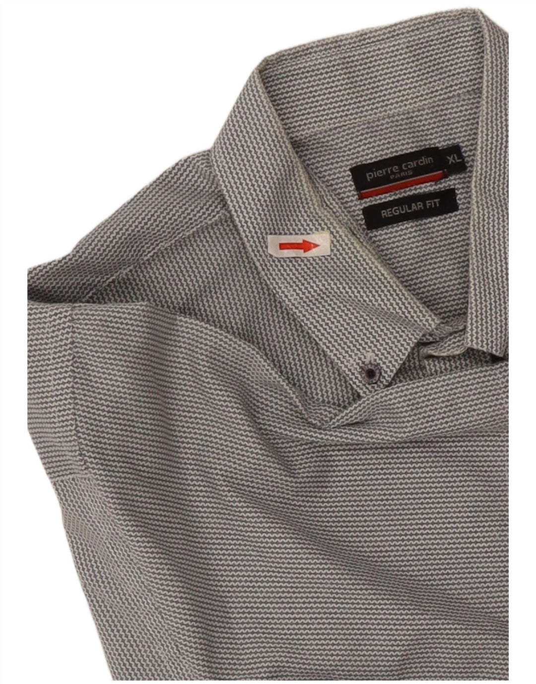 Pierre Cardin Herre kortærmet Regular Fit skjorte XL Grå Chevron Polyester