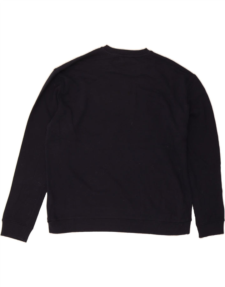 TED BAKER Mens Graphic Sweatshirt Jumper Size 4 Large Navy Blue Cotton Vintage Ted Baker and Second-Hand Ted Baker from Messina Hembry 