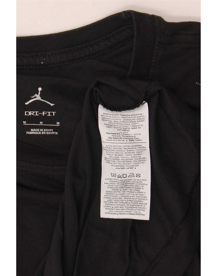 Jordan Herre Dri Fit T-Shirt Top Medium Sort Bomuld