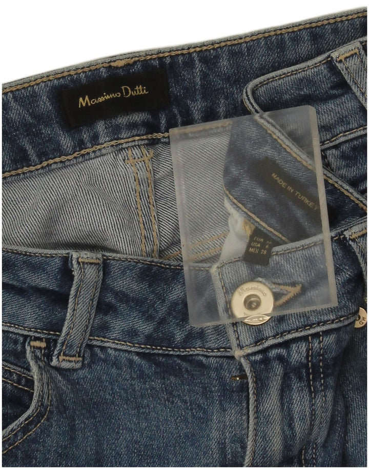 Massimo Dutti Dame Straight Jeans EU 38 Small W28 L27 Blå