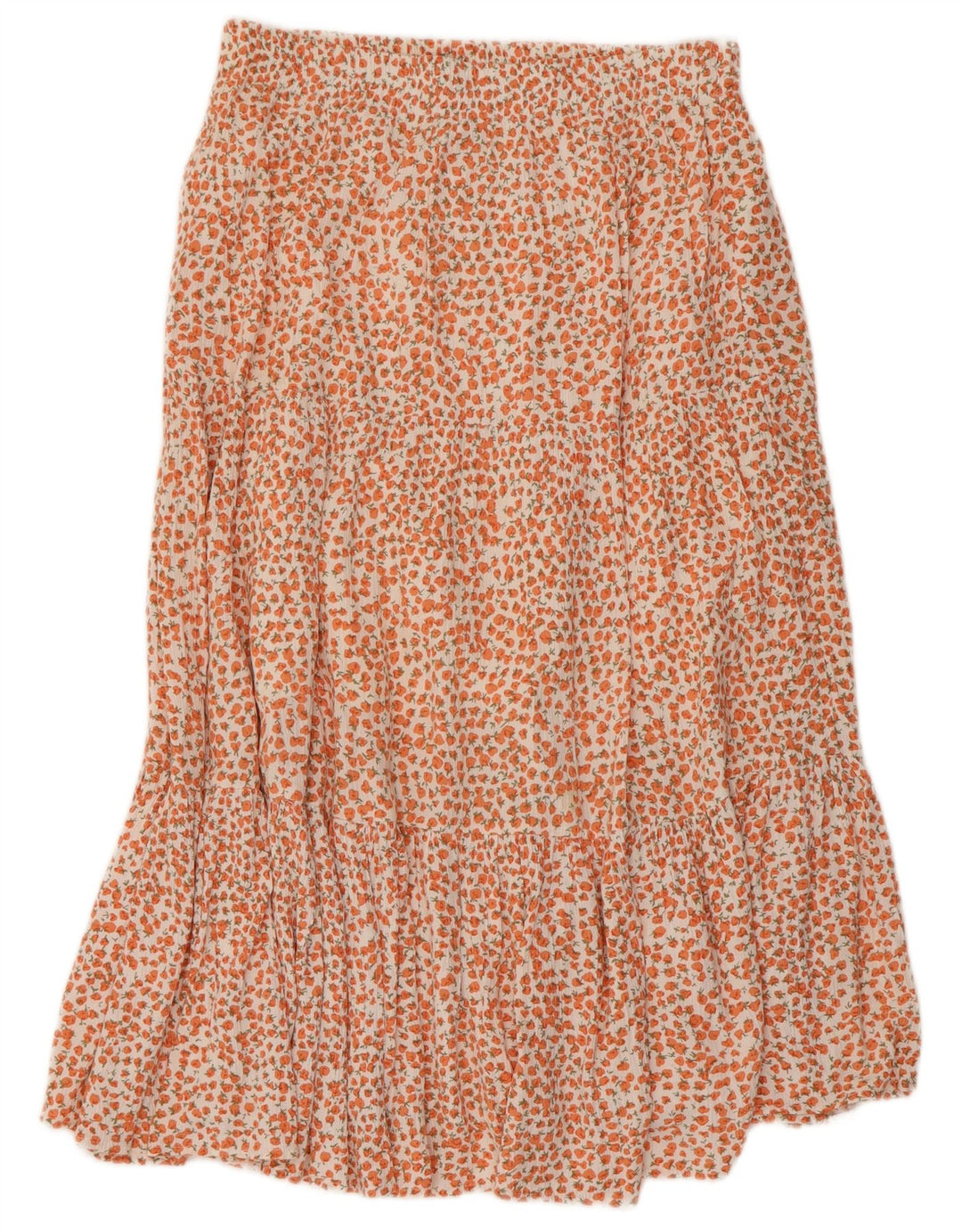 FRANSK FORBINDELSE Dame A-Line nederdel US 8 Medium W30 Orange Floral