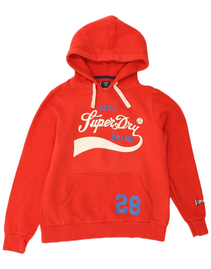 Superdry Grafisk Oversized Hoodie Jumper til kvinder UK 14 Stor Rød Bomuld