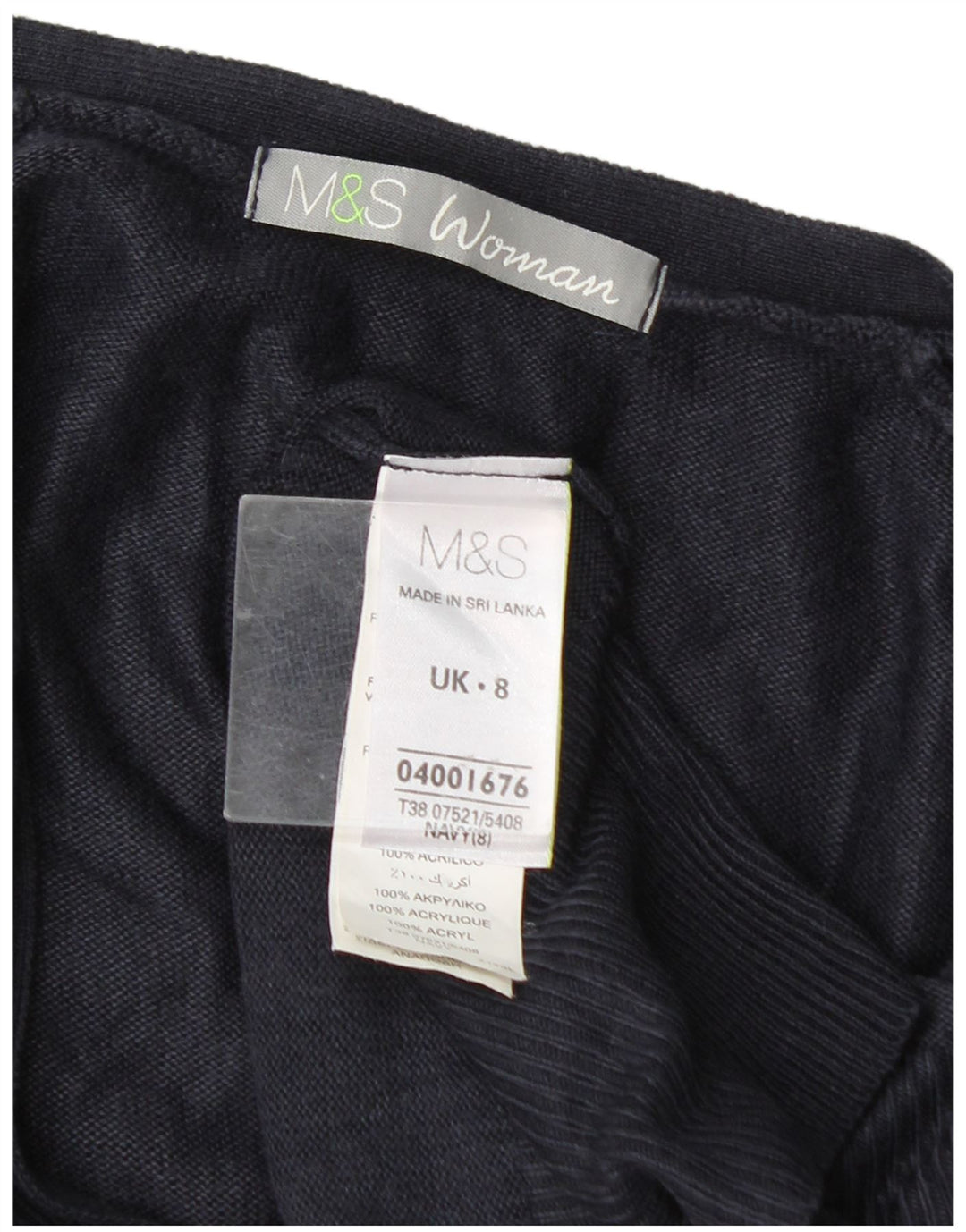 Marks & Spencer Dame Cardigan Sweater UK 8 Small Navy Blue Acryl