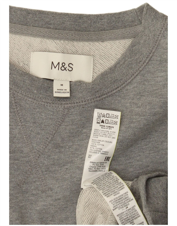 Marks & Spencer Herre sweatshirt Jumper Medium Grey Flecked Bomuld