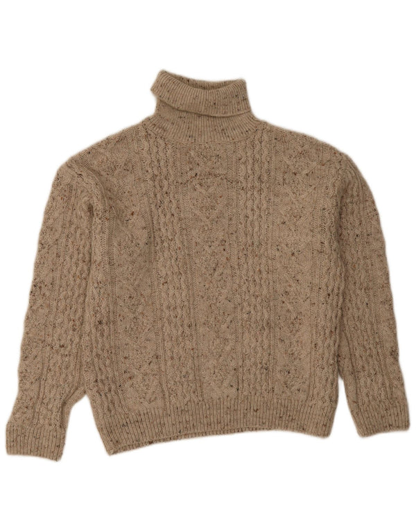 La Redoute Dame Crop Roll Neck sweater EU 44/46 XL Beige Flecked