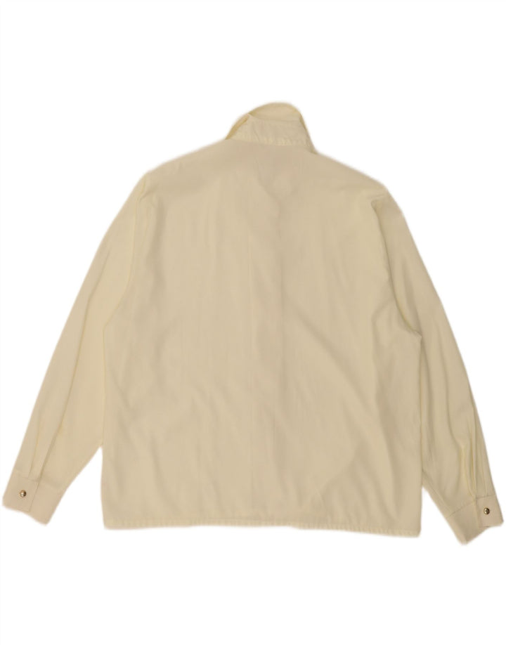 VINTAGE Womens Shirt UK 14 Large  Off White Viscose Vintage Vintage and Second-Hand Vintage from Messina Hembry 