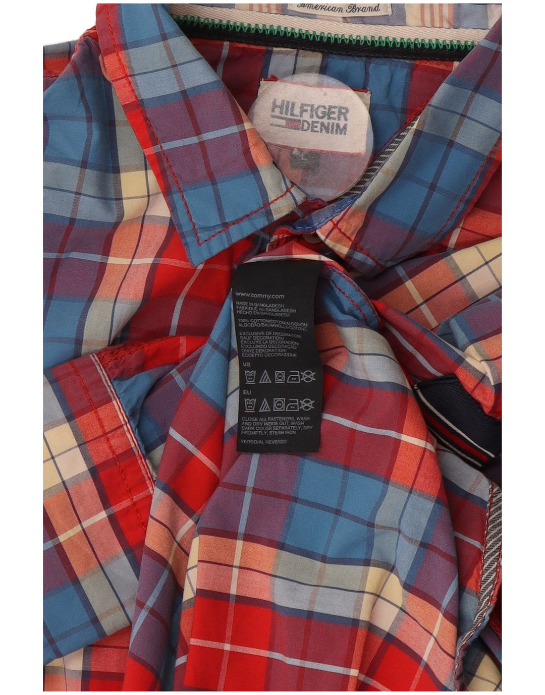 Tommy Hilfiger Herreskjorte Stor rød ternet bomuld