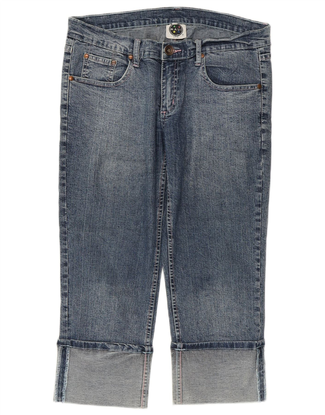 MAUI AND SONS Dame Capri Jeans EU 44 XL W34 L21 Blå