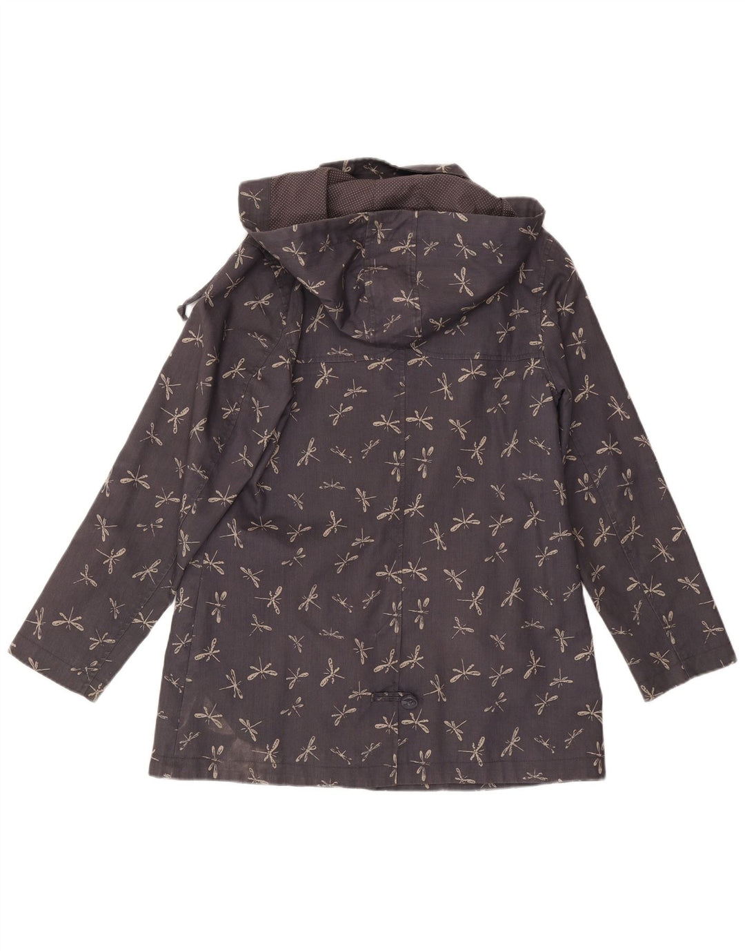 WHITE STUFF Dame Windbreaker Jacket UK 14 Large Navy Blue Animal Print