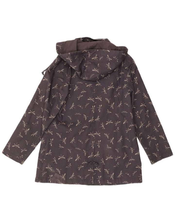 WHITE STUFF Dame Windbreaker Jacket UK 14 Large Navy Blue Animal Print