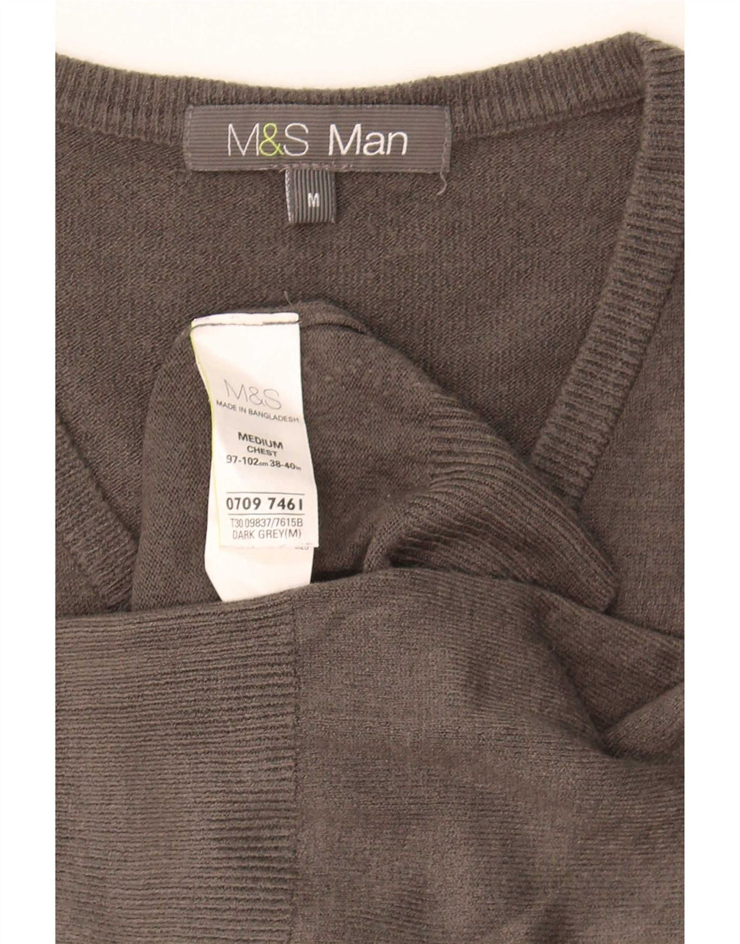 Marks & Spencer Herre V-hals sweater Medium Grå Akryl
