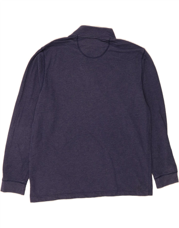IZOD Mens Zip Neck Sweatshirt Jumper XL Navy Blue Cotton Vintage Izod and Second-Hand Izod from Messina Hembry 
