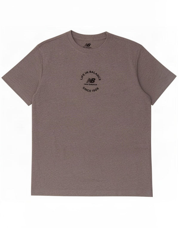 New Balance Herre grafisk T-shirt Top XS Grå Bomuld