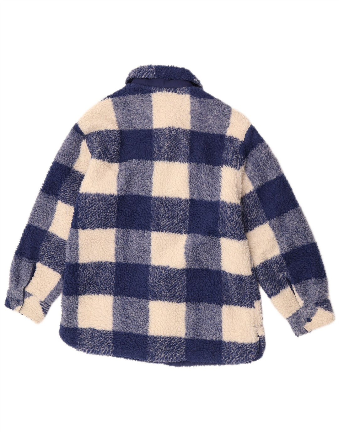Zara Pige Fleecejakke 13-14 År Blå Gingham Polyester