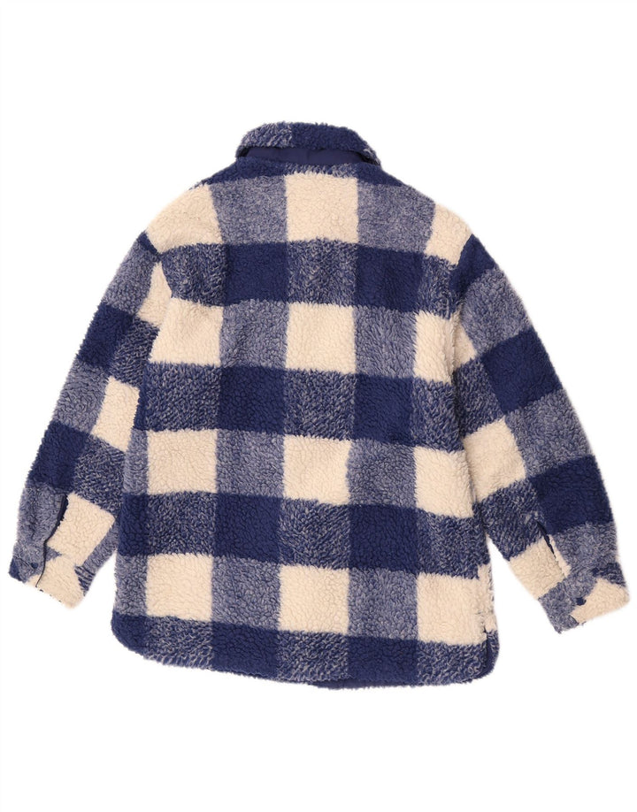 Zara Pige Fleecejakke 13-14 År Blå Gingham Polyester