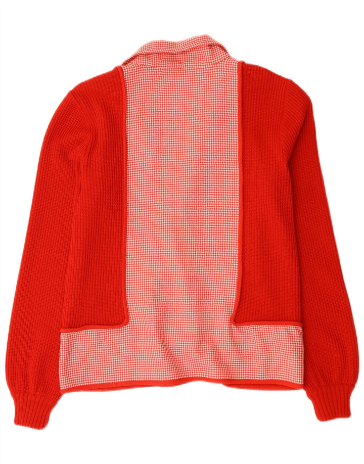Vintage Dame Dobbeltradet Blazer Jacket UK 14 Medium Red Houndstooth
